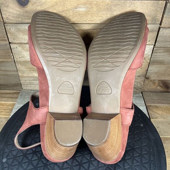 ABEO Womens Size US 10 Ruby Neutral Red - Mid Heel Comfort Strappy Sandals - Picture 9 of 10